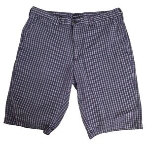 Phillipe Duxon Plaid Shorts Casual Navy Summer‎ Mens Size 34 Made in France